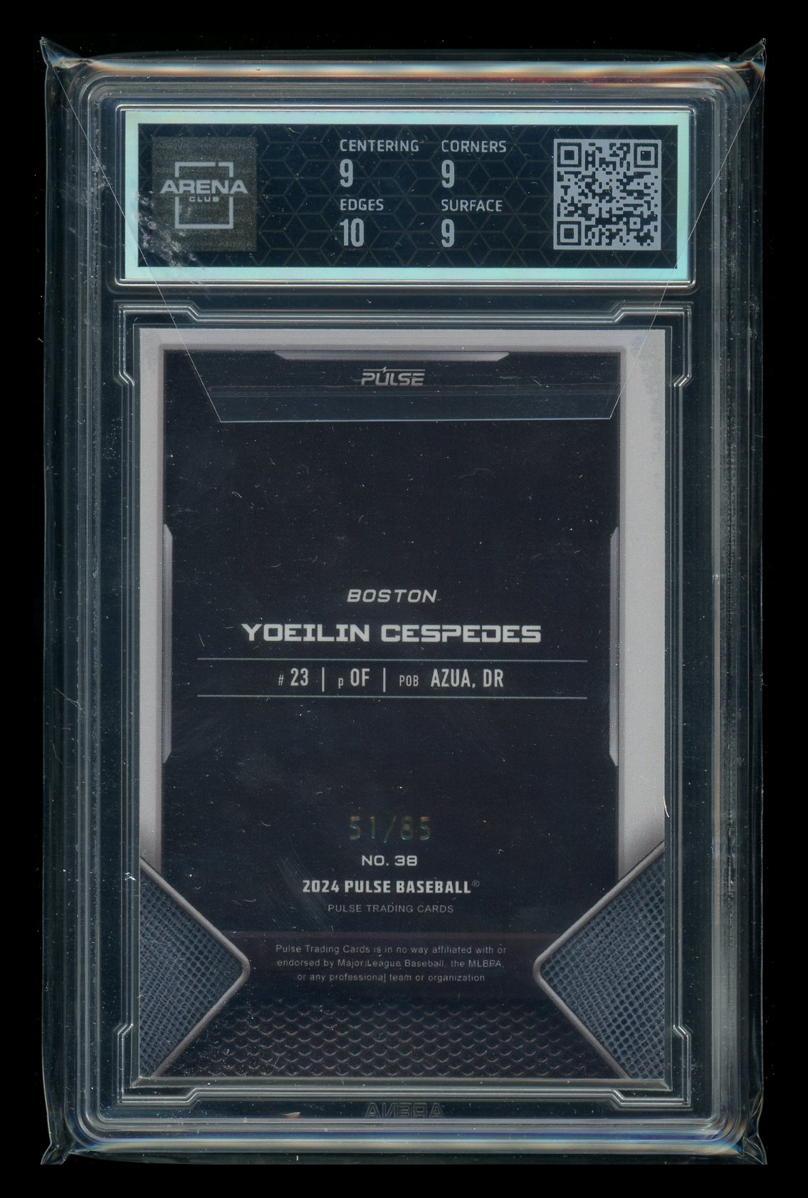 2024 Pulse Baseball Yoelín Céspedes #38B Ruby 51/85 Baseball Arena Club 9.5