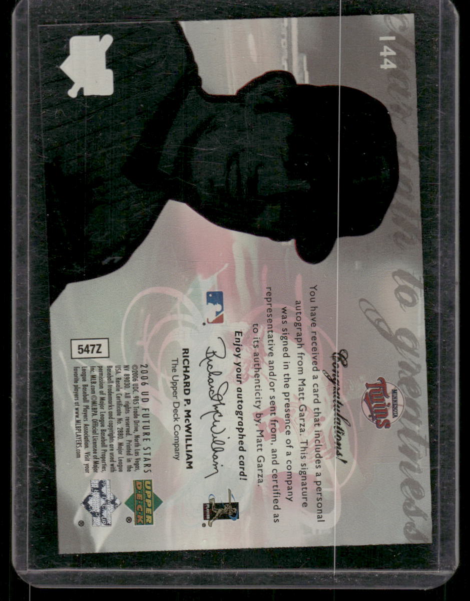 2006 Upper Deck Greatness Signatures Matt Garza #G-MG Autograph Baseball