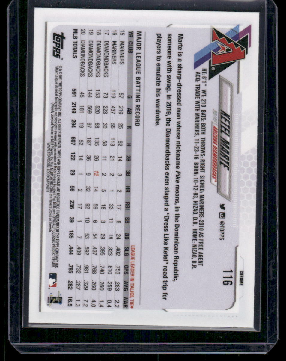 2021 Topps Chrome Ketel Marte #116 Baseball