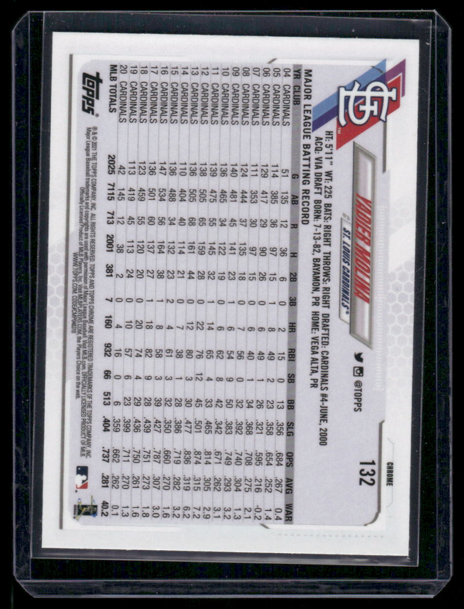 2021 Topps Chrome Yadier Molina #132 Baseball