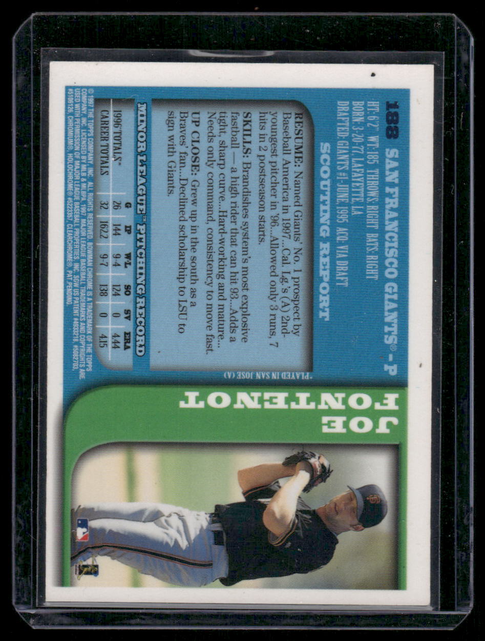 1997 Bowman Chrome Joe Fontenot #138 Baseball