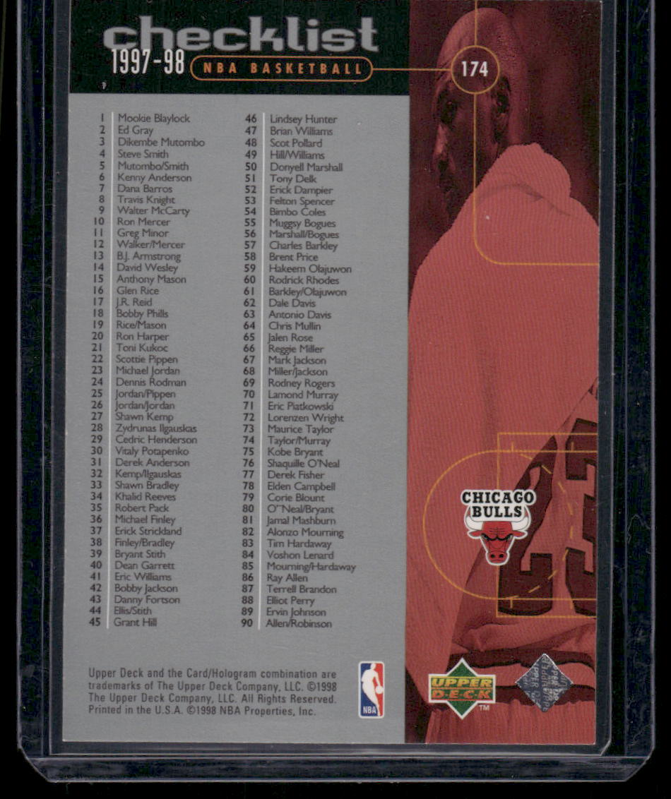 1997-98 Upper Deck NBA Basketball Michael Jordan #174 Basketball