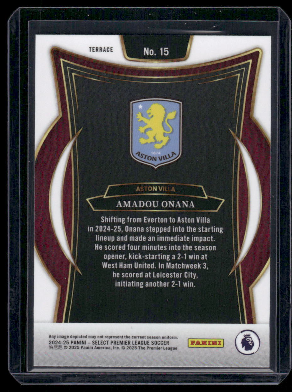 2024-25 Panini Select Premier League Soccer Amadou Onana #15 Soccer