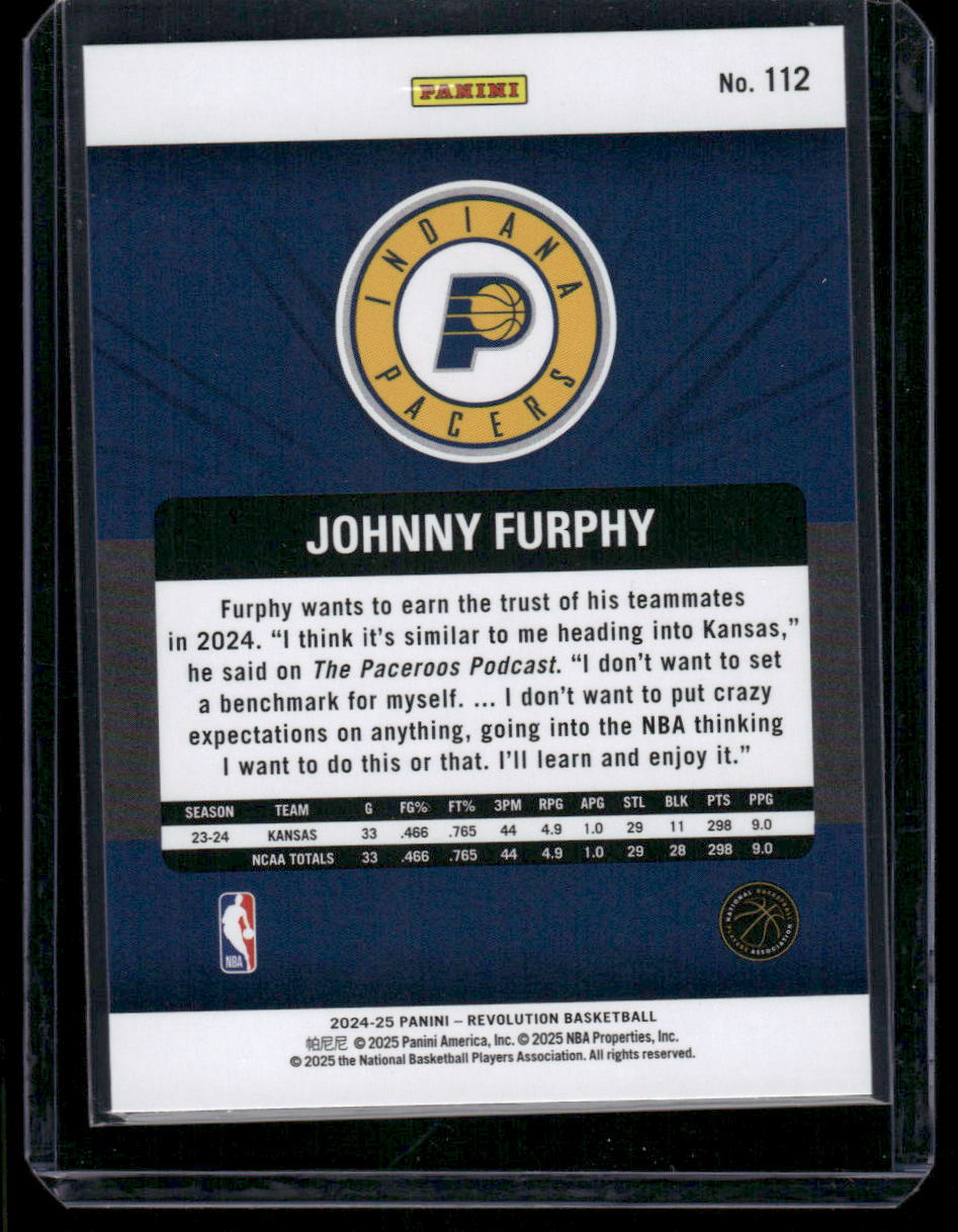 2024-25 Panini Revolution Johnny Furphy #112 RC Basketball