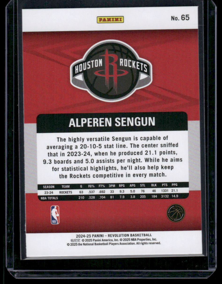 2024-25 Panini Revolution Alperen Sengun #65 Basketball