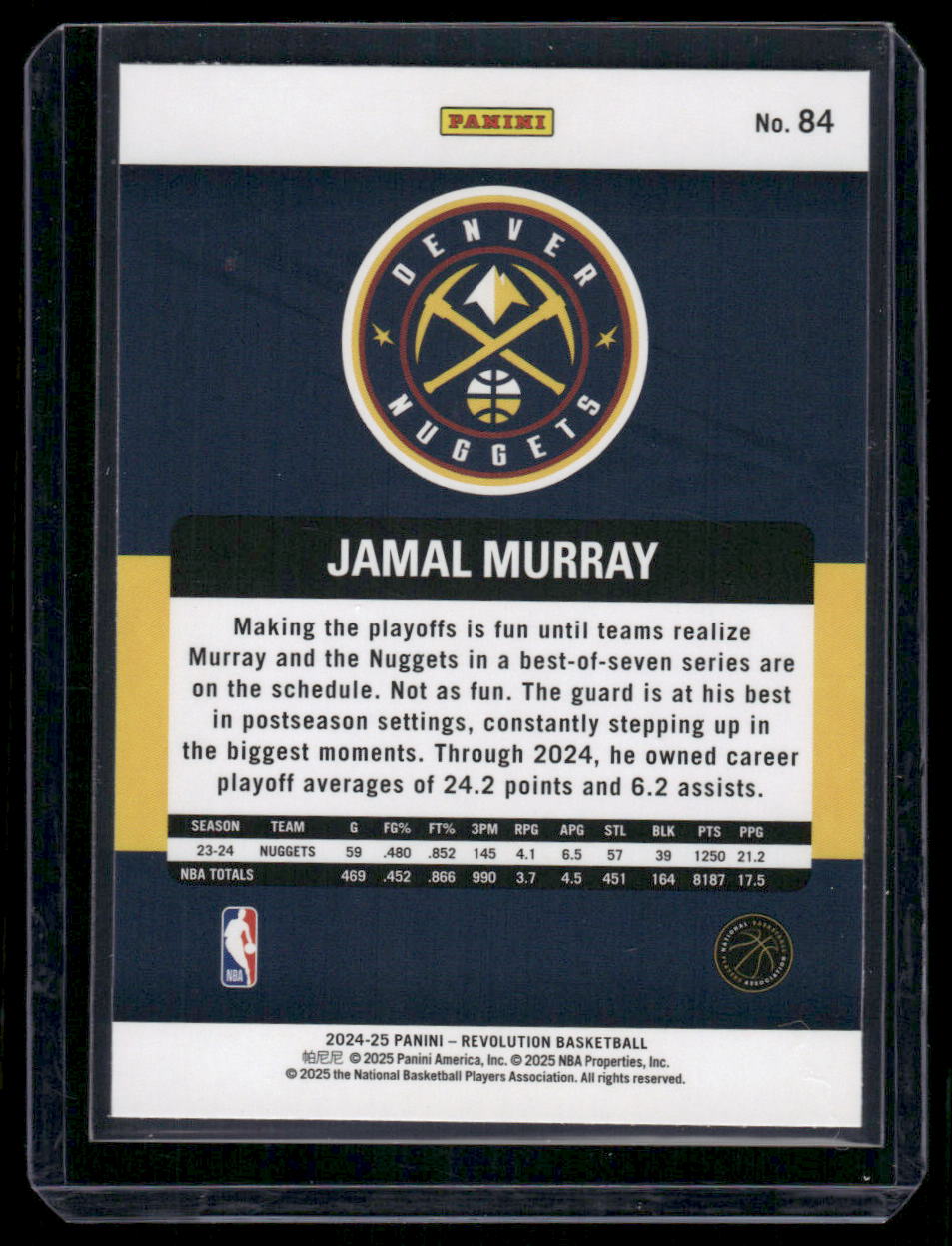 2024-25 Panini Revolution Jamal Murray #84 Basketball