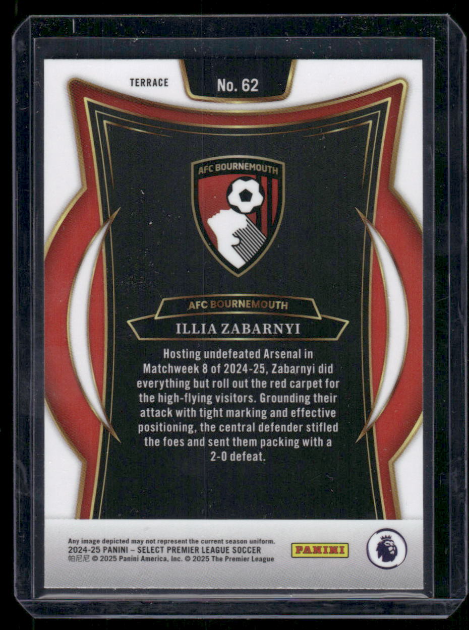 2024-25 Panini Select Premier League Terrace Illia Zabarnyi #62 Soccer