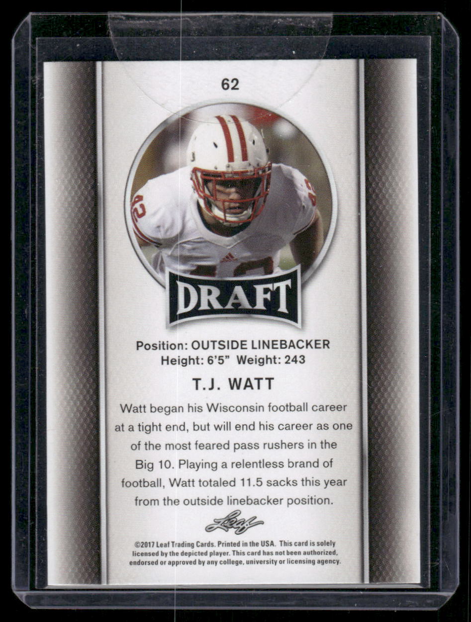 2017 Leaf Draft T.J. Watt #62 Football
