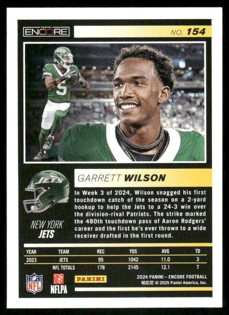 2025 Panini Pinnacle Encore Garrett Wilson #154 Football