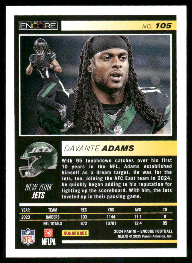 2025 Panini Pinnacle Encore Davante Adams #105 Football