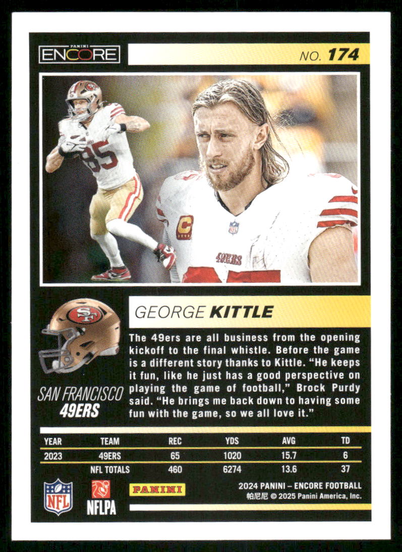 2025 Panini Pinnacle Encore George Kittle #174 Football