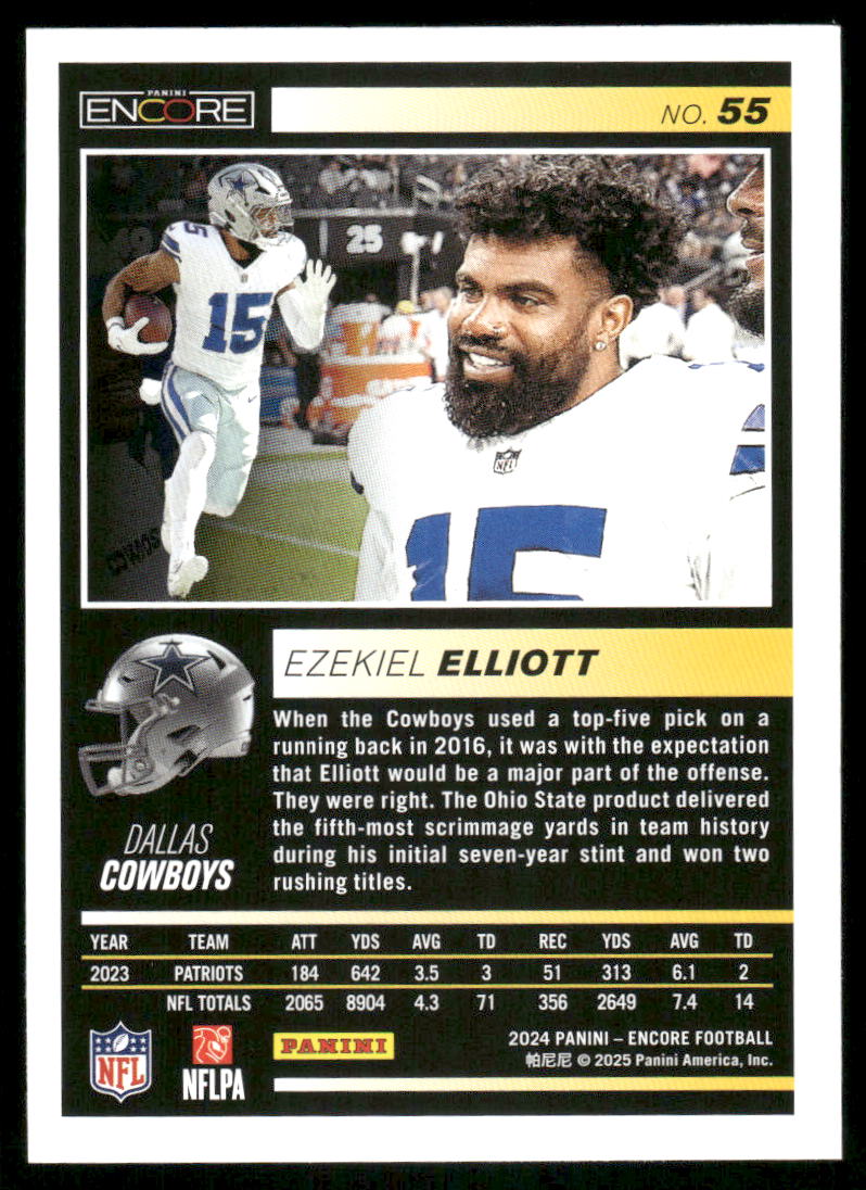 2025 Panini Pinnacle Encore Ezekiel Elliott #55 Football