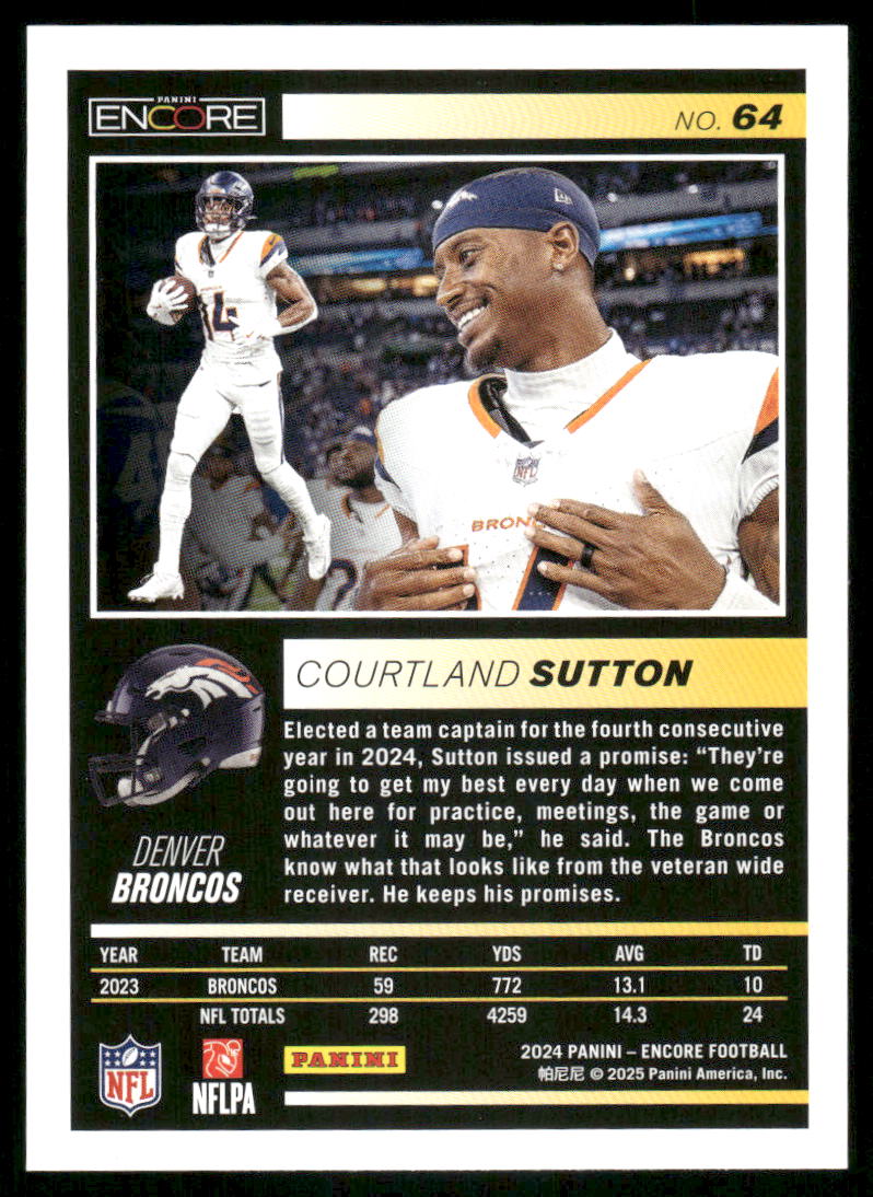 2025 Panini Pinnacle Encore Courtland Sutton #64 Football