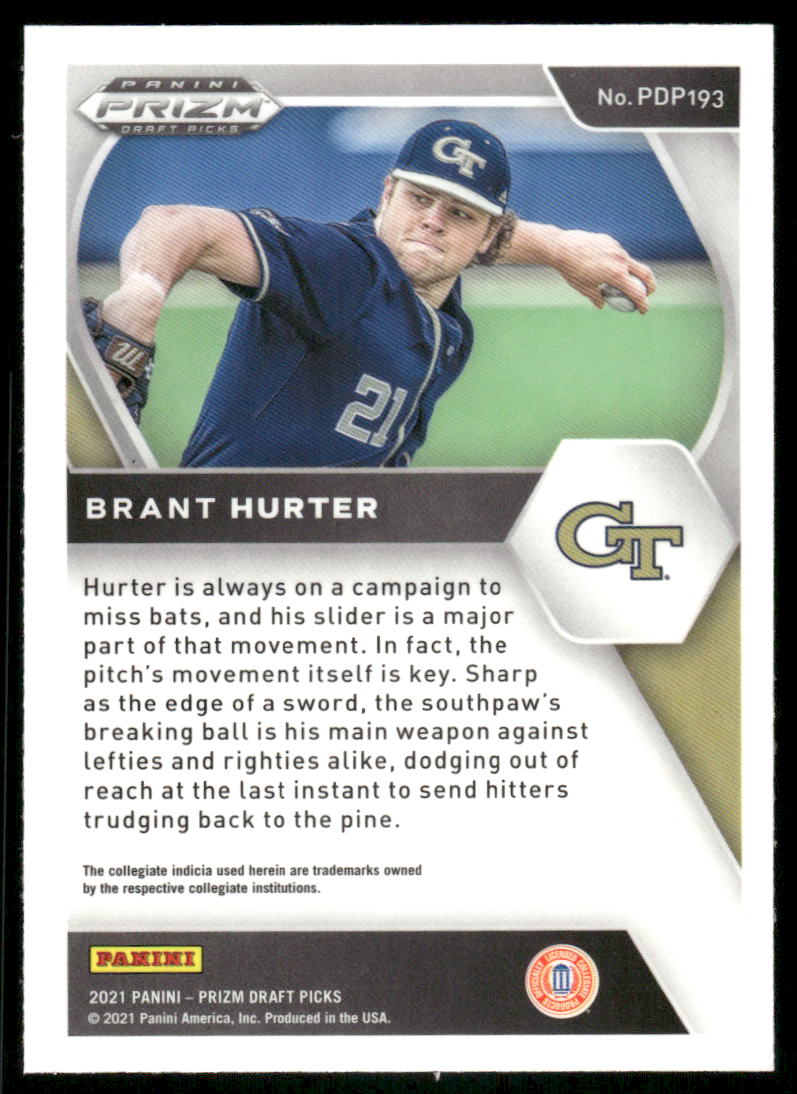 2021 Panini Prizm Draft Picks Brant Hurter #PDP193 Baseball