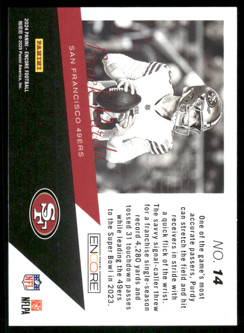 2025 Panini Pacific Encore Brock Purdy #14 Football