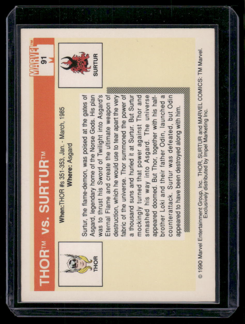 1990 Impel Marvel Universe Thor Surtur #91
