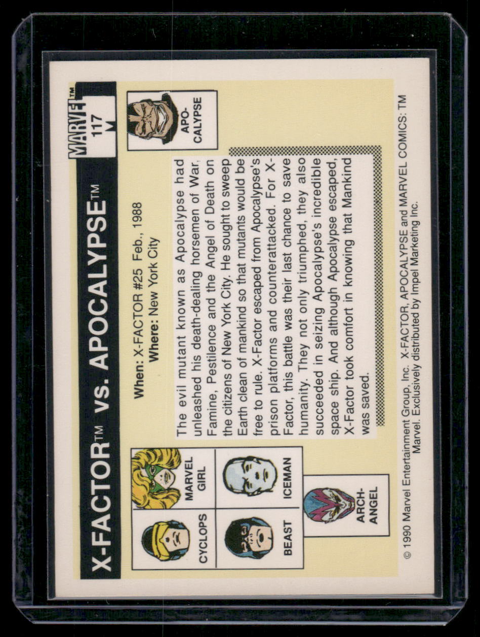 1990 Marvel Beast Iceman Archangel Apocalypse Cyclops #117