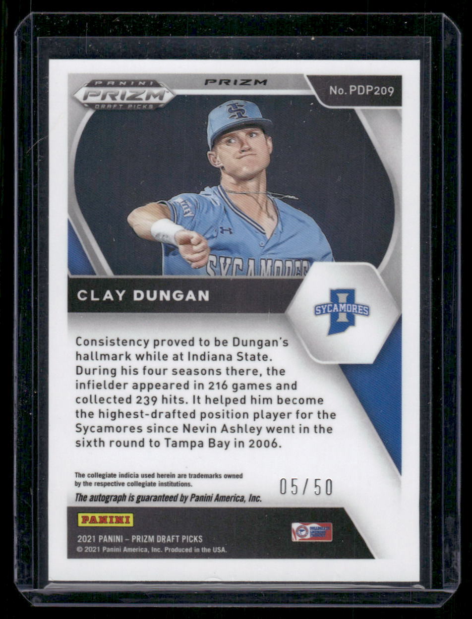 2021 Panini Prizm Draft Picks Clay Dungan #PDP209 05/50 Baseball