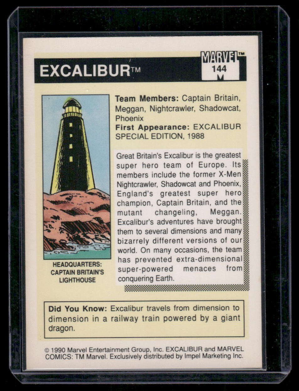 1990 Impel Marvel Universe Phoenix Shadowcat Nightcrawler Captain Excalibur #144