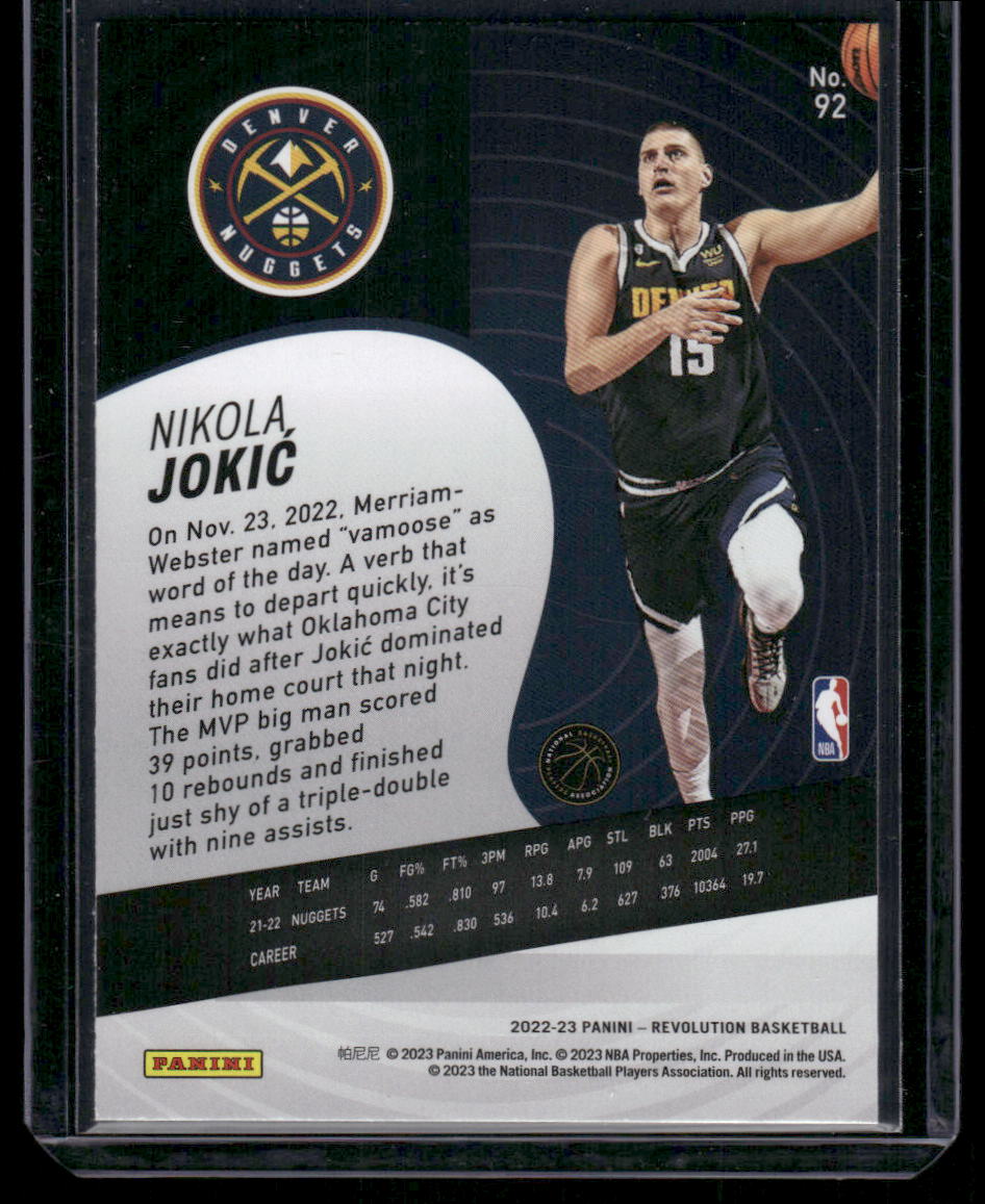 2022-23 Panini Revolution Basketball Nikola Jokic #92 Groove Basketball
