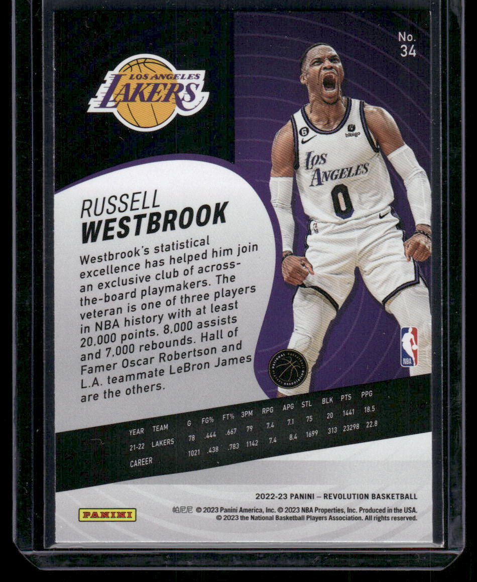 2022-23 Panini Revolution Russell Westbrook #34 Groove Basketball