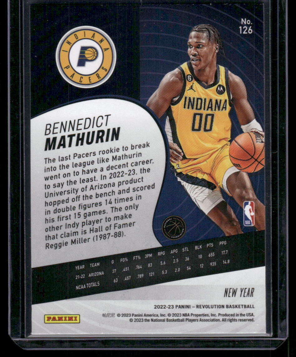 2022-23 Panini Revolution New Year Bennedict Mathurin #126 RC Basketball