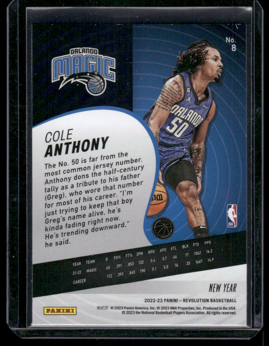 2022-23 Panini Revolution New Year Cole Anthony #8 Basketball