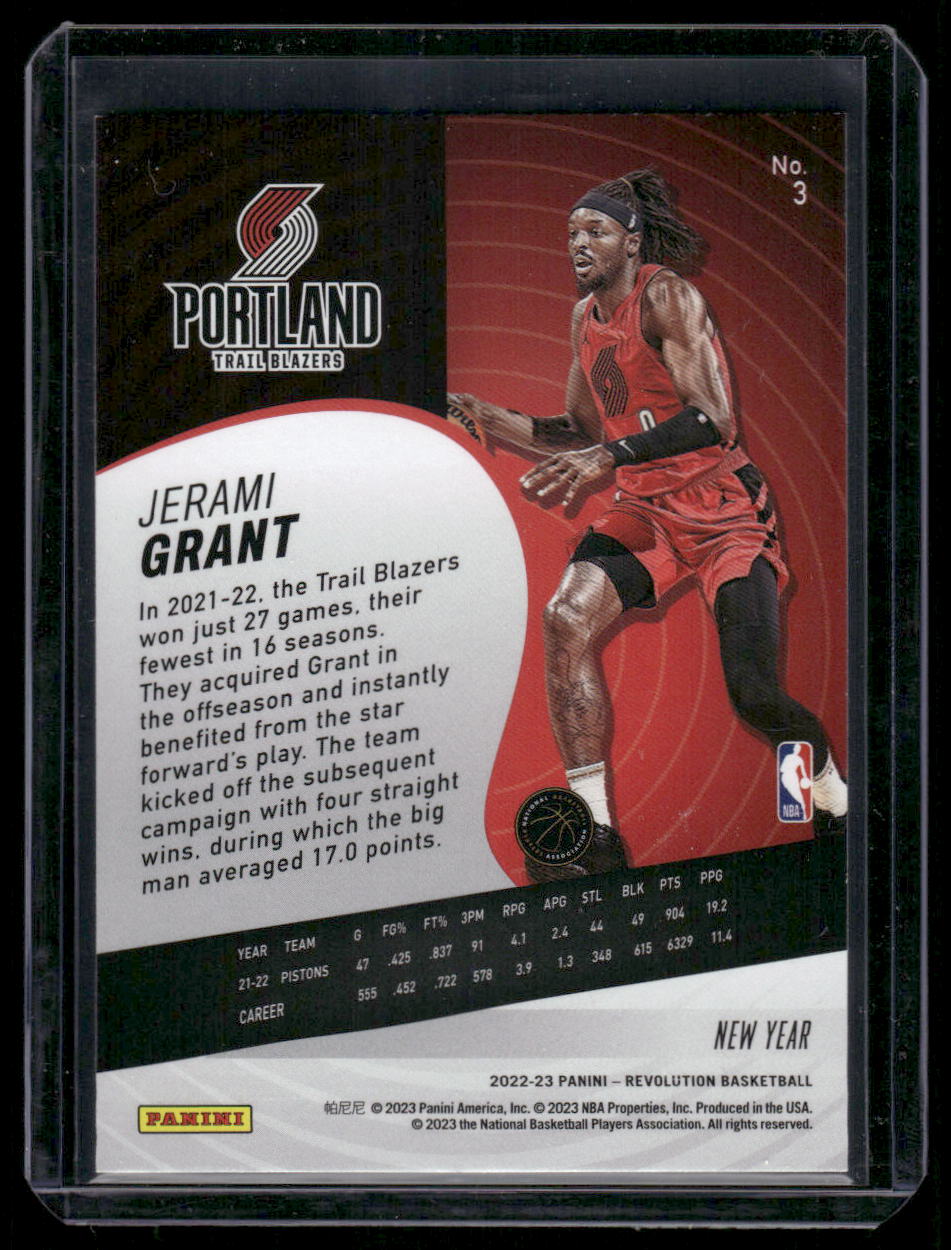 2022-23 Panini Revolution New Year Jerami Grant #3 Basketball
