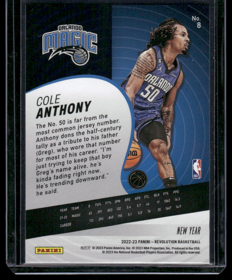2022-23 Panini Revolution Basketball Cole Anthony #8 Astronaut / Basketball