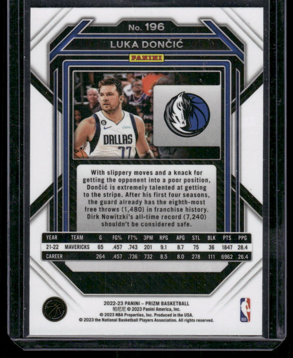 2022-23 Panini Prizm Luka Dončić #196 Basketball