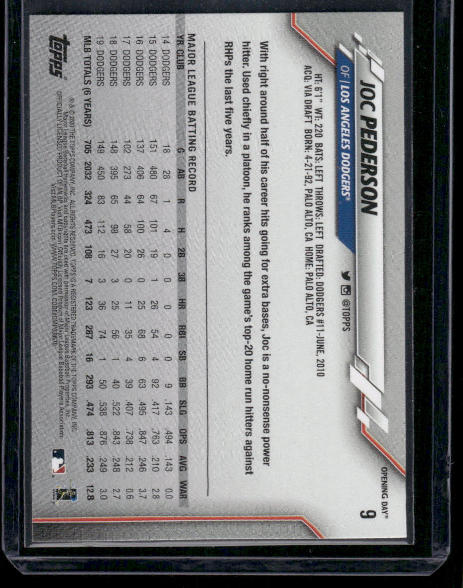 2020 Topps Opening Day Joc Pederson #9 Baseball