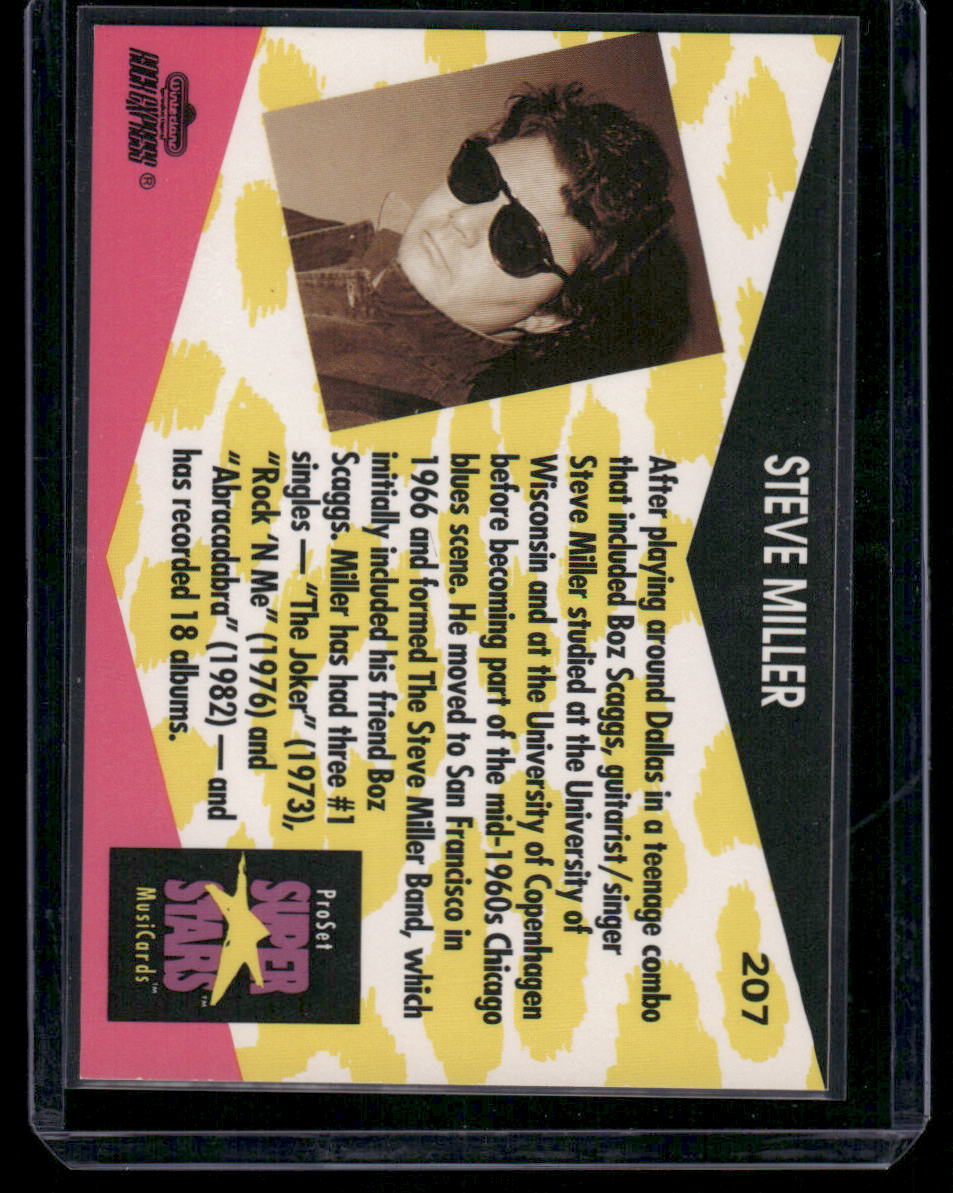 1991 Pro Set Super Stars MusiCards Steve Miller #207