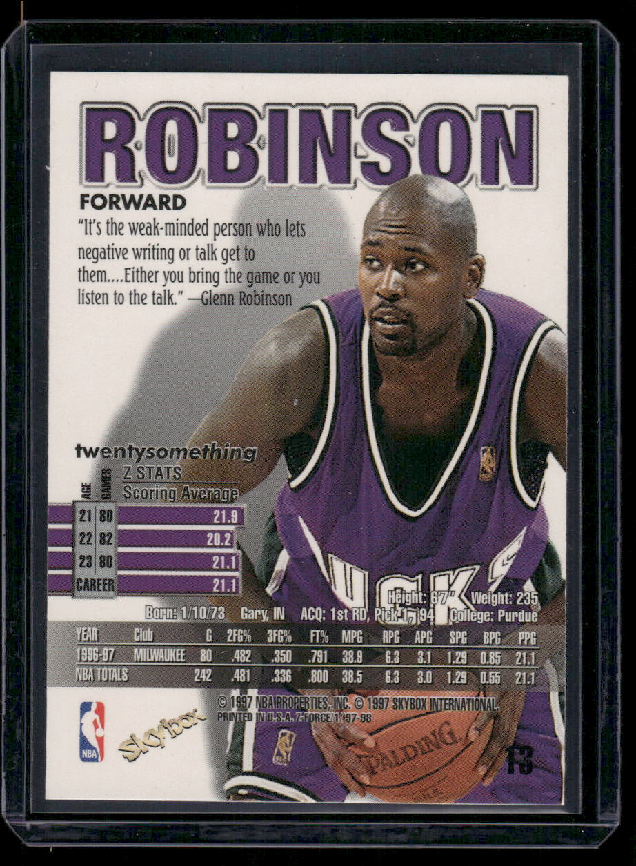 1997-98 Skybox Z-Force Glenn Robinson #13 Basketball