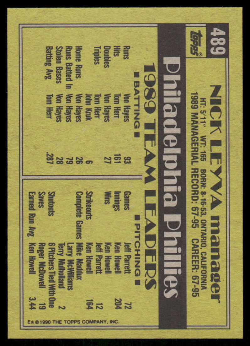 1990 Topps Nick Leyva #499 Baseball