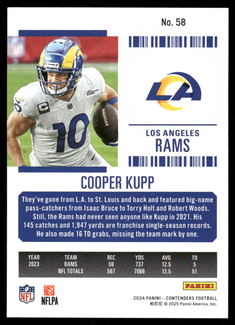 2025 Panini Contenders Cooper Kupp #58 Football