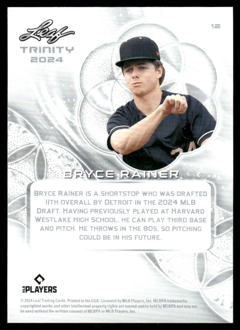 2024 Leaf Trinity Bryce Rainer #12 Baseball