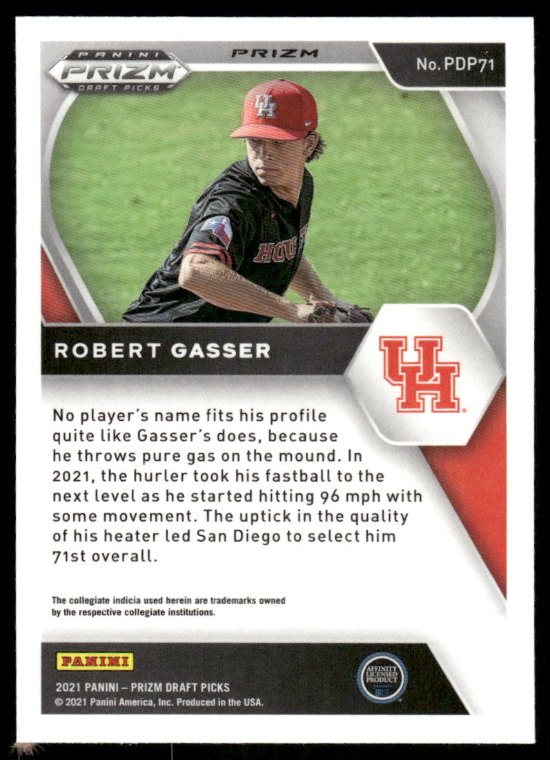 2021 Panini Prizm Draft Picks Robert Gasser #PDP71 Baseball