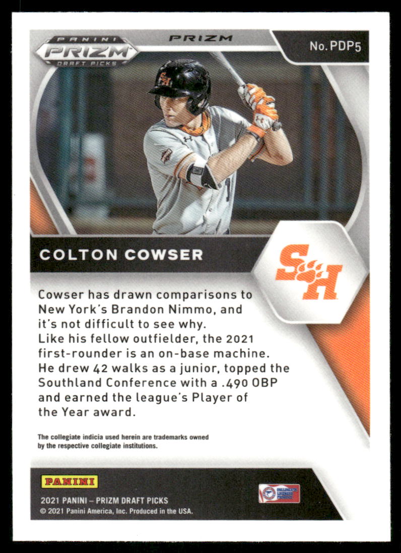 2021 Panini Prizm Draft Picks Colton Cowser #PDP5 Baseball