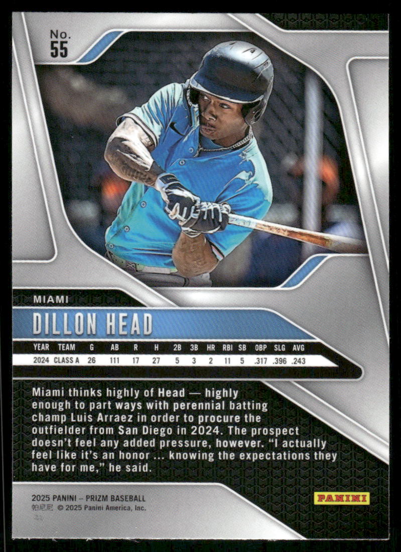 2025 Panini Prizm Baseball Dillon Head #55 Baseball
