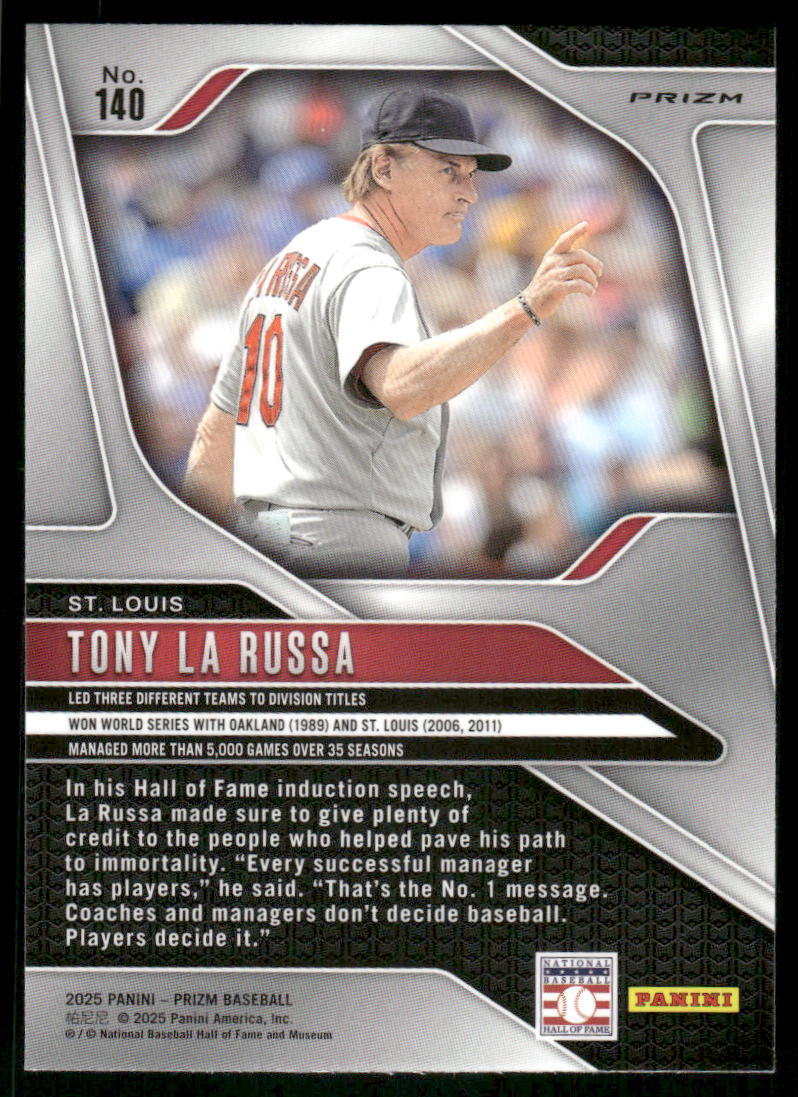 2025 Panini Prizm Tony La Russa #140 Baseball