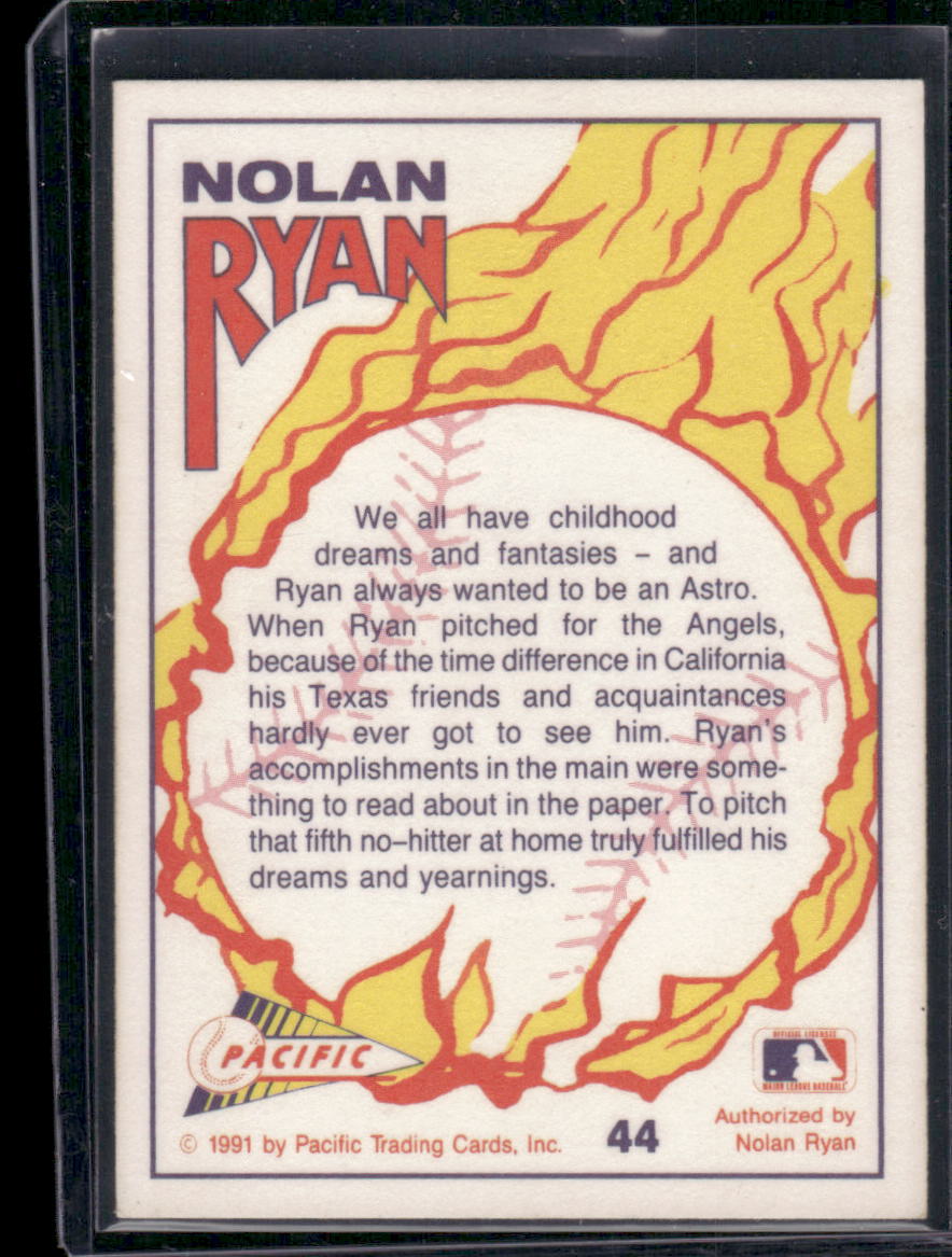 1991 Pacific A Dream Fulfilled Nolan Ryan #44 Baseball