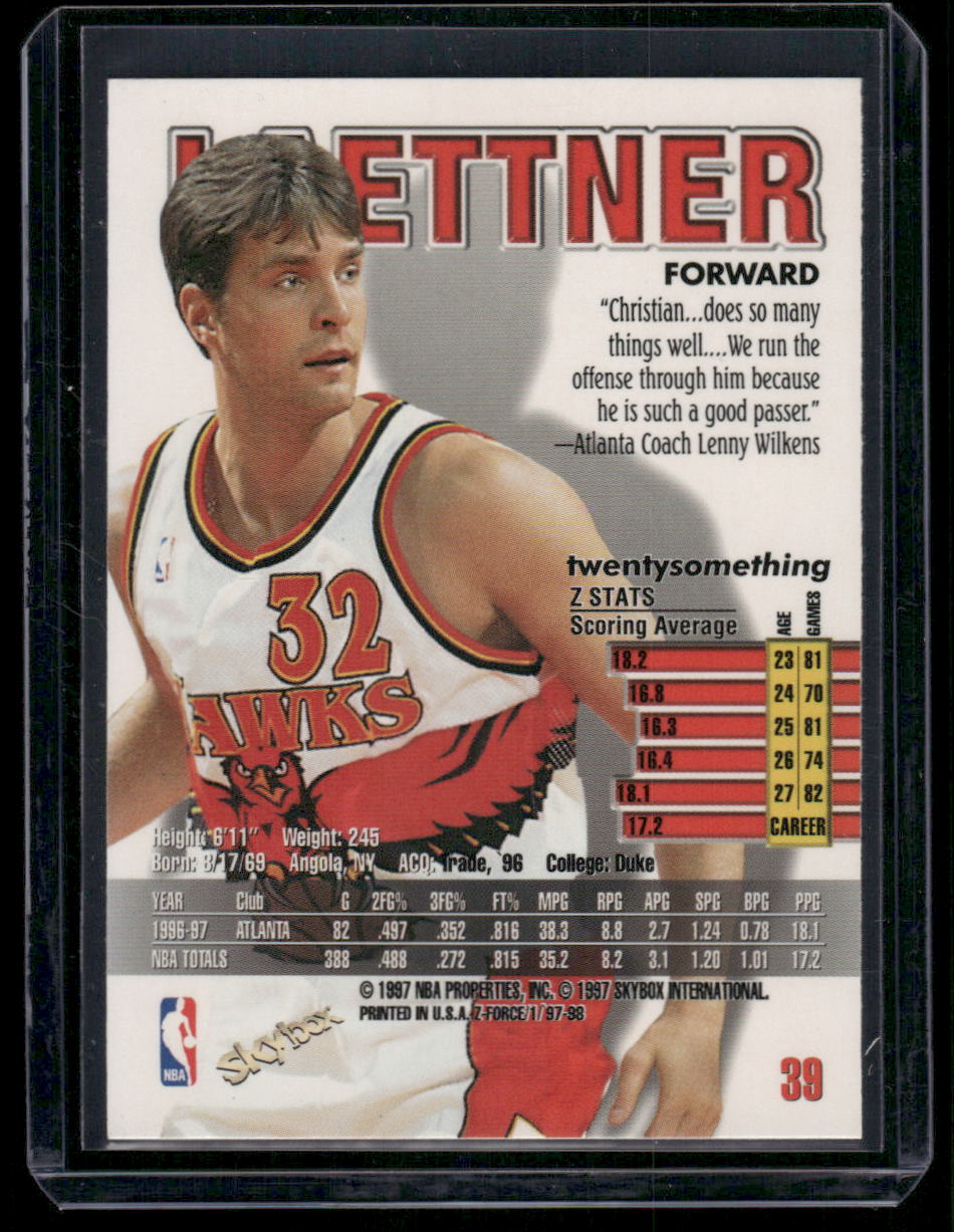 1997-98 SkyBox Z-Force Christian Laettner #39 Basketball