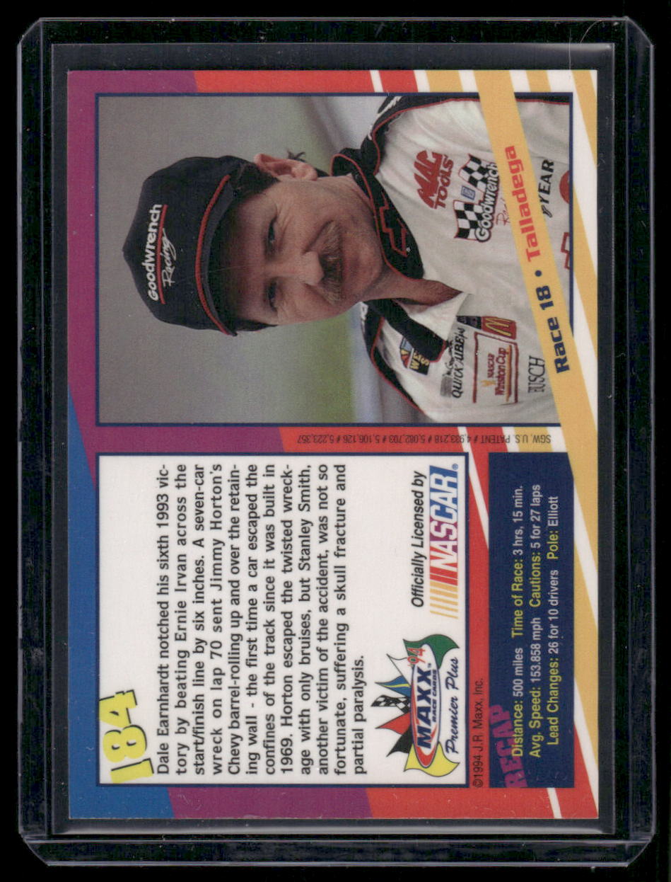 1994 Maxx Premier Plus Dale Earnhardt #184 Auto Racing