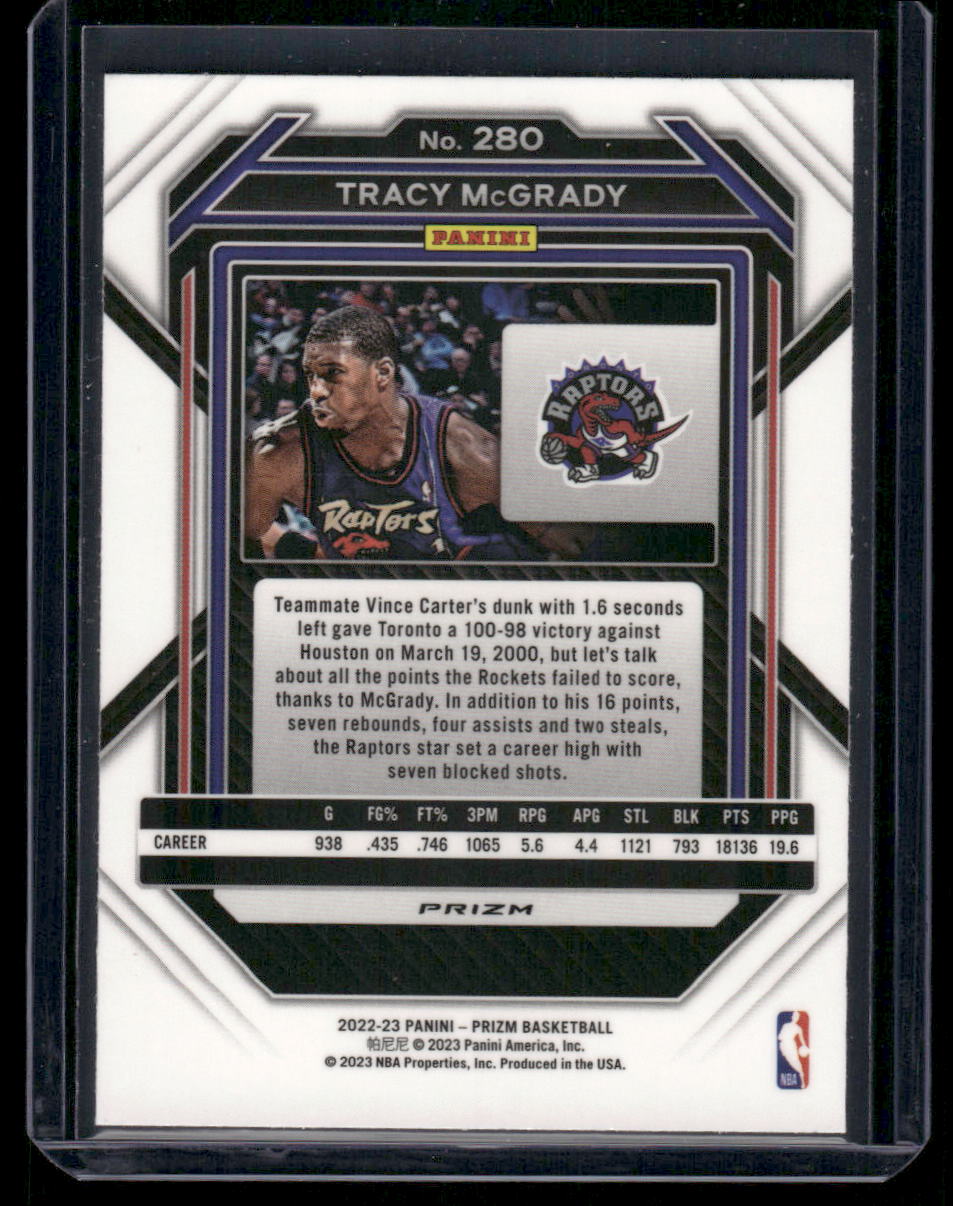 2022-23 Panini Prizm Tracy McGrady #280 Red Sparkle Basketball