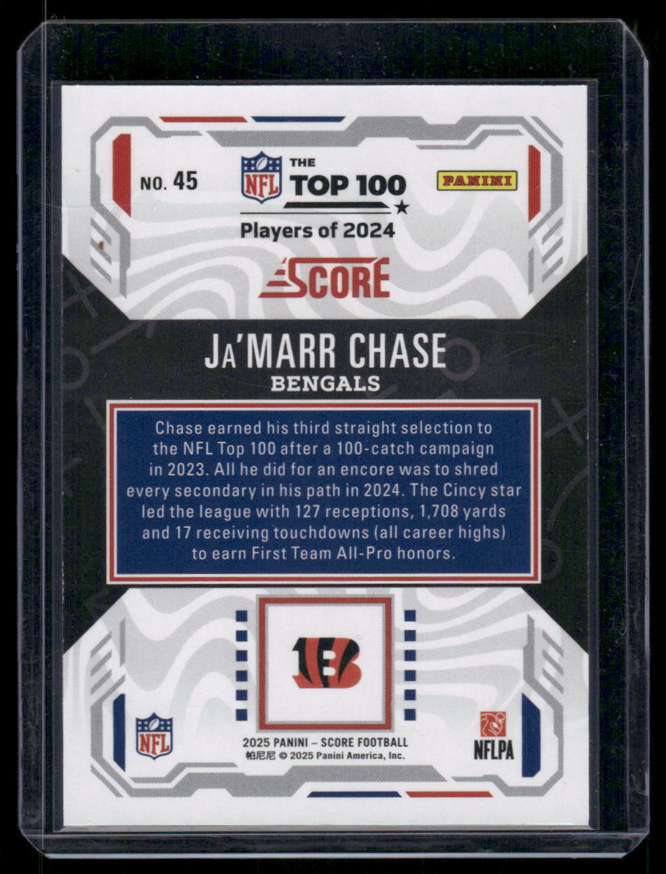 2025 Panini Score Top 100 Ja'Marr Chase #45 Football