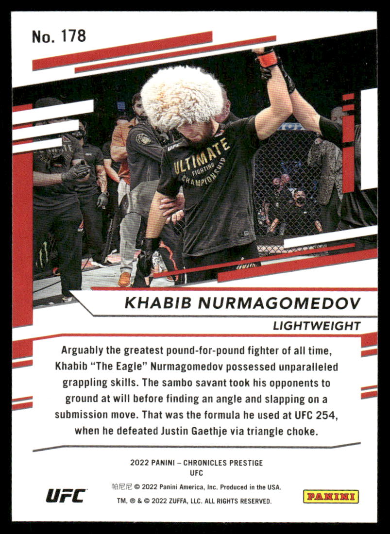 2022 Panini Prestige UFC Khabib Nurmagomedov #178 Mixed Martial Arts