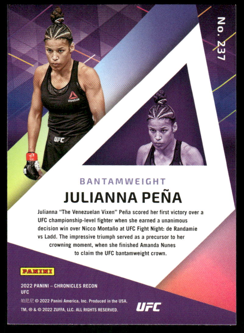 2022 Panini Chronicles Recon Julianna Peña #237 Mixed Martial Arts (MMA)