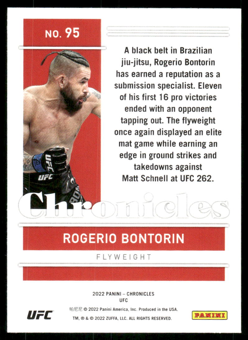 2022 Panini Chronicles UFC Rogerio Bontorin #95 RC Mixed Martial Arts (MMA)