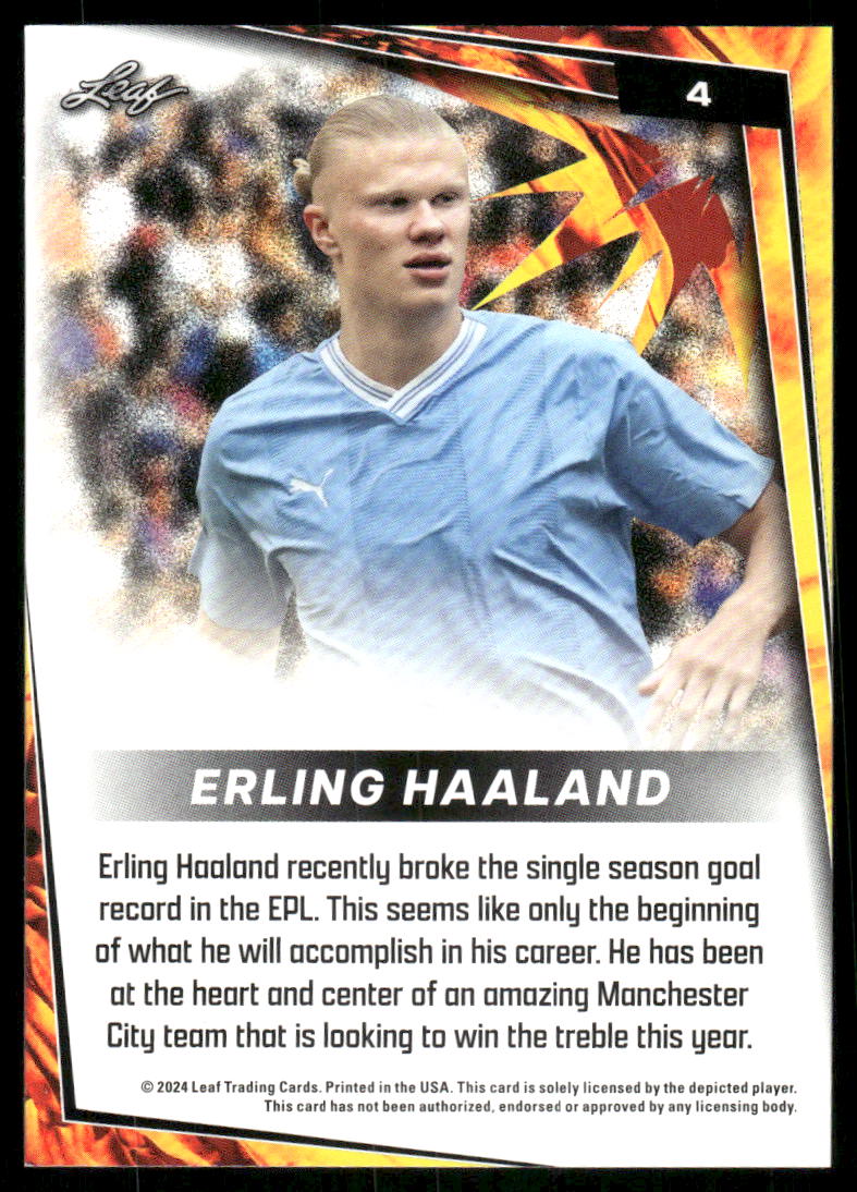 2024 Leaf Erling Haaland #4 Red Soccer