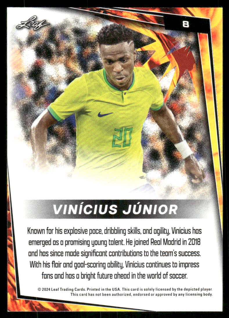 2024 Leaf Vinícius Júnior #B Red Soccer